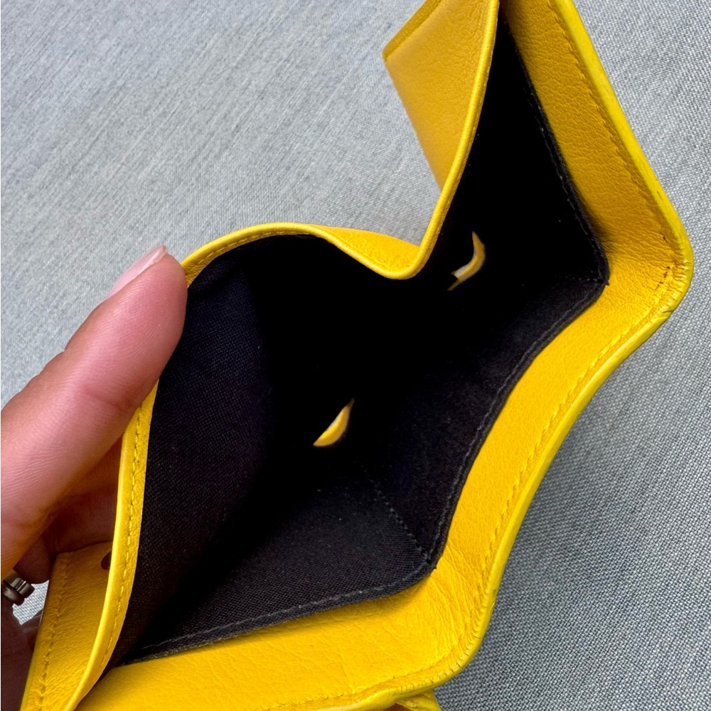 Balenciaga Mustard Yellow Leather Mini Wallet - Picture 10 of 12